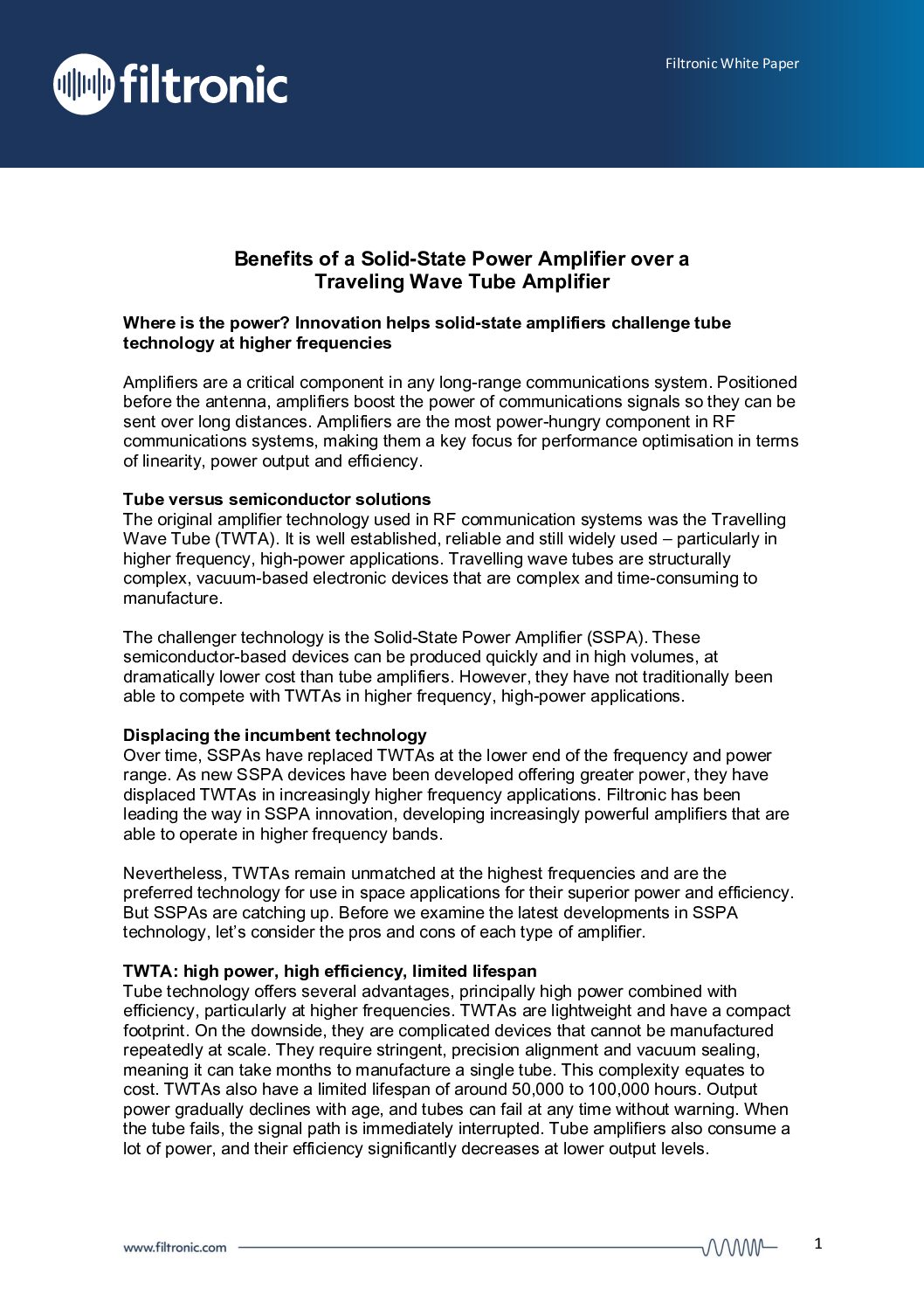 FTC - WHP - Benefits of Solid-State Power Amplifiers - 130225 -FINAL