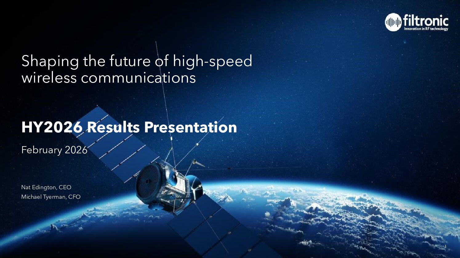 Filtronic HY2026 results presentation